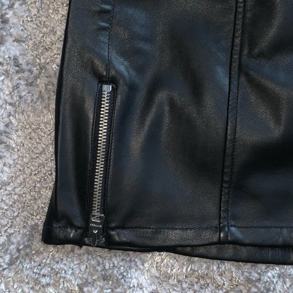 Express Black Vegan Leather High Waisted Skirt - Picture 8 of 11